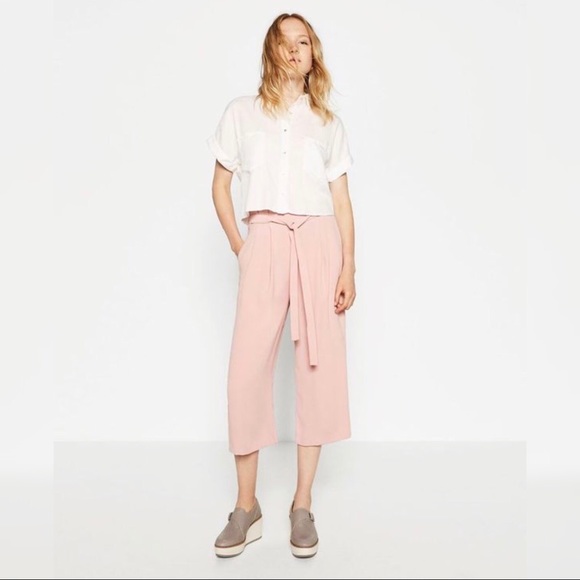 ❌SOLD❌NWT Zara Blush Nude Culottes - Picture 2 of 5